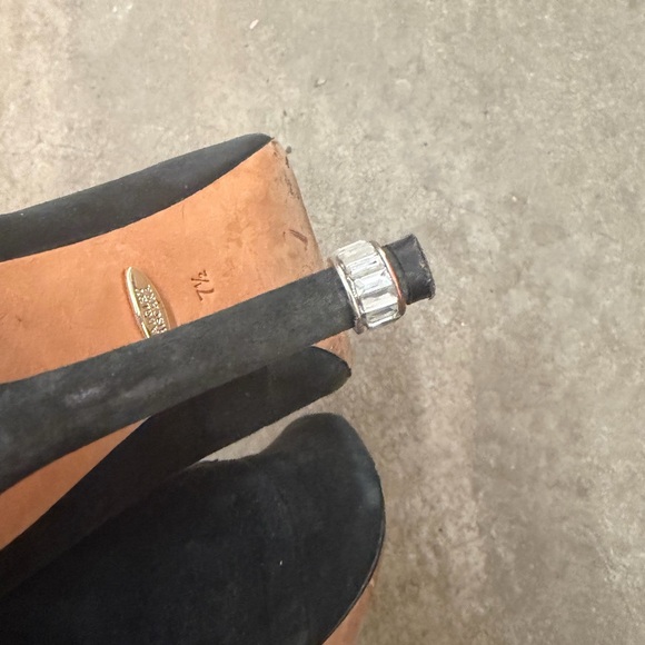 Badgley mischka suede diamond Black Peep-Toe Heels - Picture 5 of 6